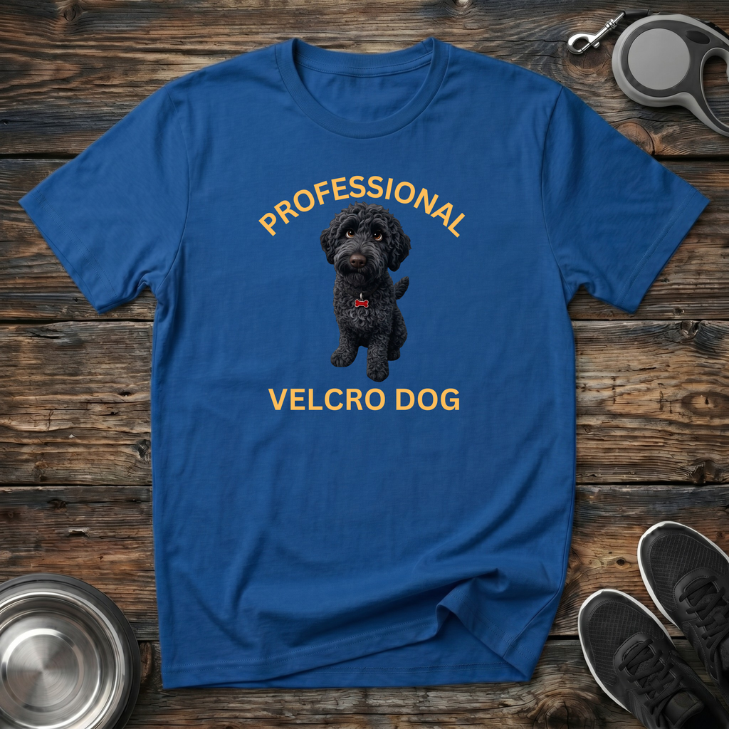 Professional Velcro Dog T-Shirt | Funny Black Doodle Lover Tee | Doodle Mom Dad Gift