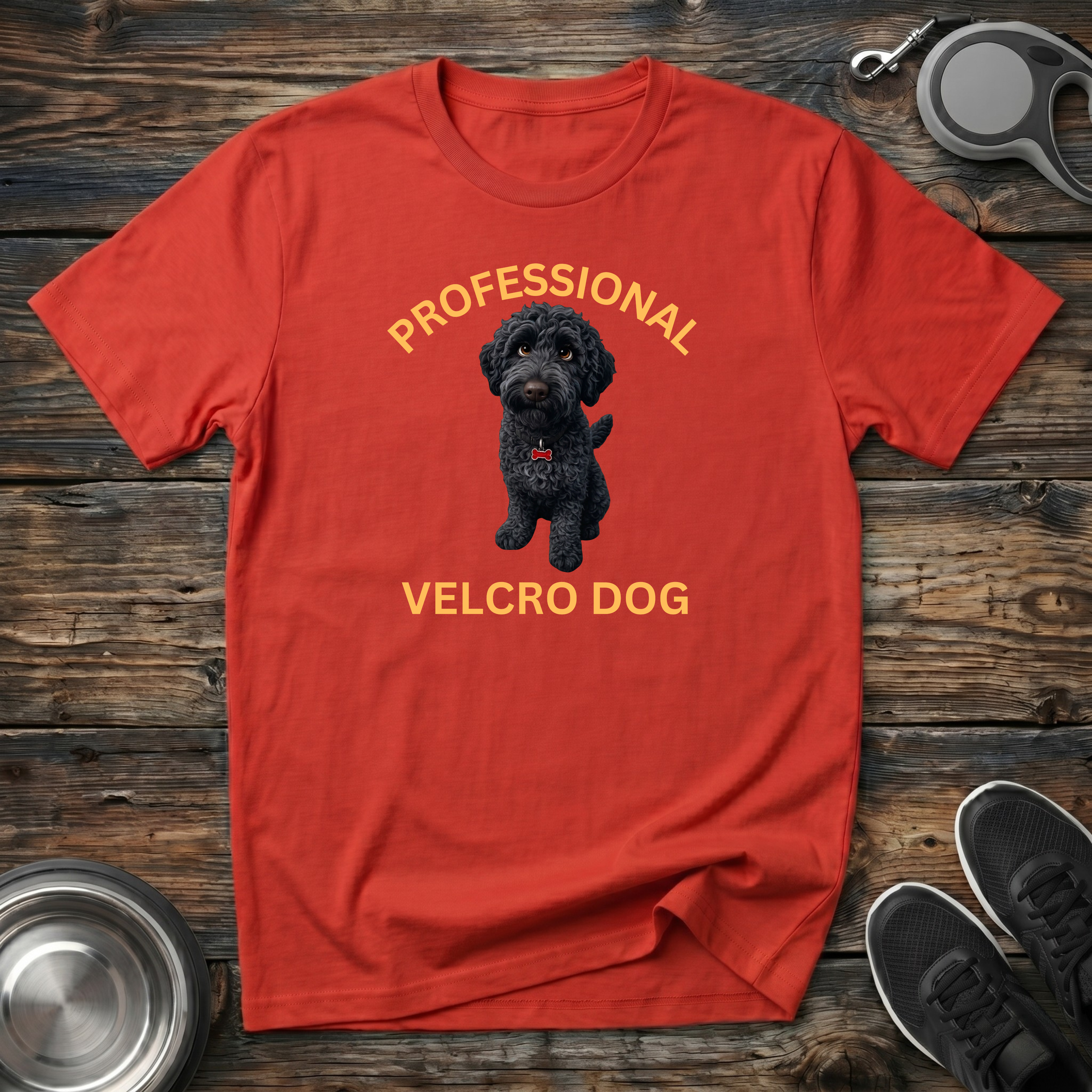 Professional Velcro Dog T-Shirt | Funny Black Doodle Lover Tee | Doodle Mom Dad Gift
