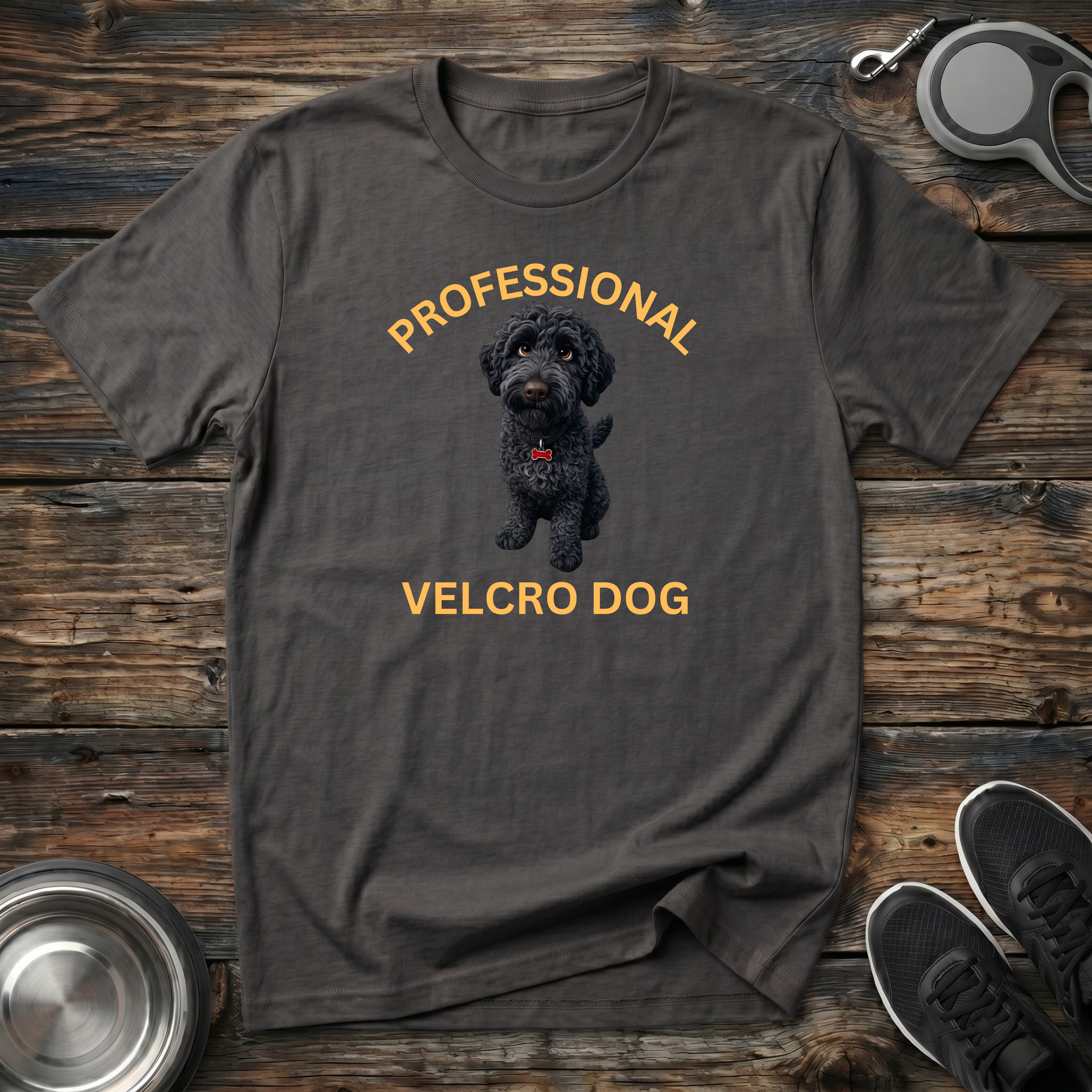 Professional Velcro Dog T-Shirt | Funny Black Doodle Lover Tee | Doodle Mom Dad Gift