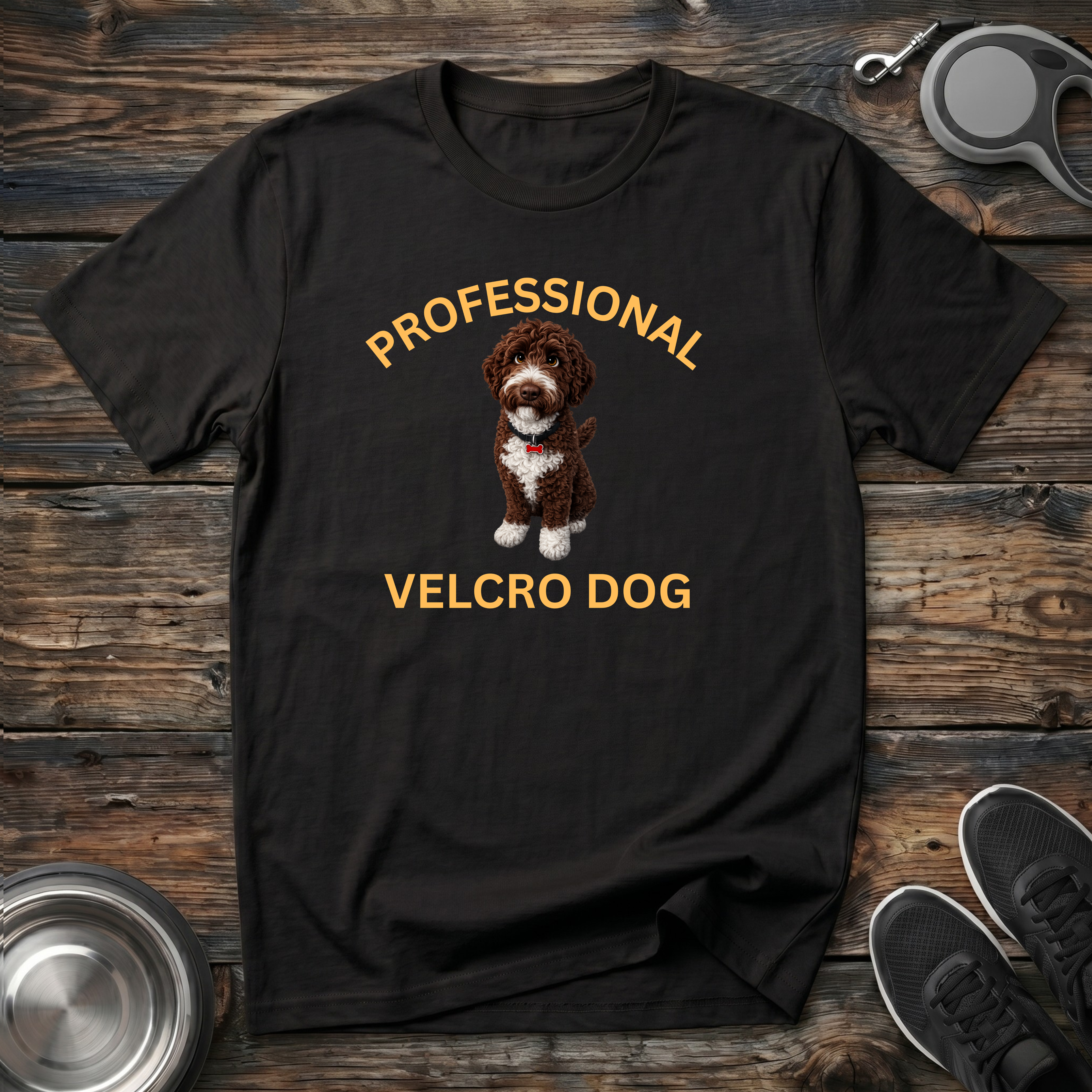 Professional Velcro Dog T-Shirt | Funny Chocolate Doodle Lover Tee | Doodle Mom Gift