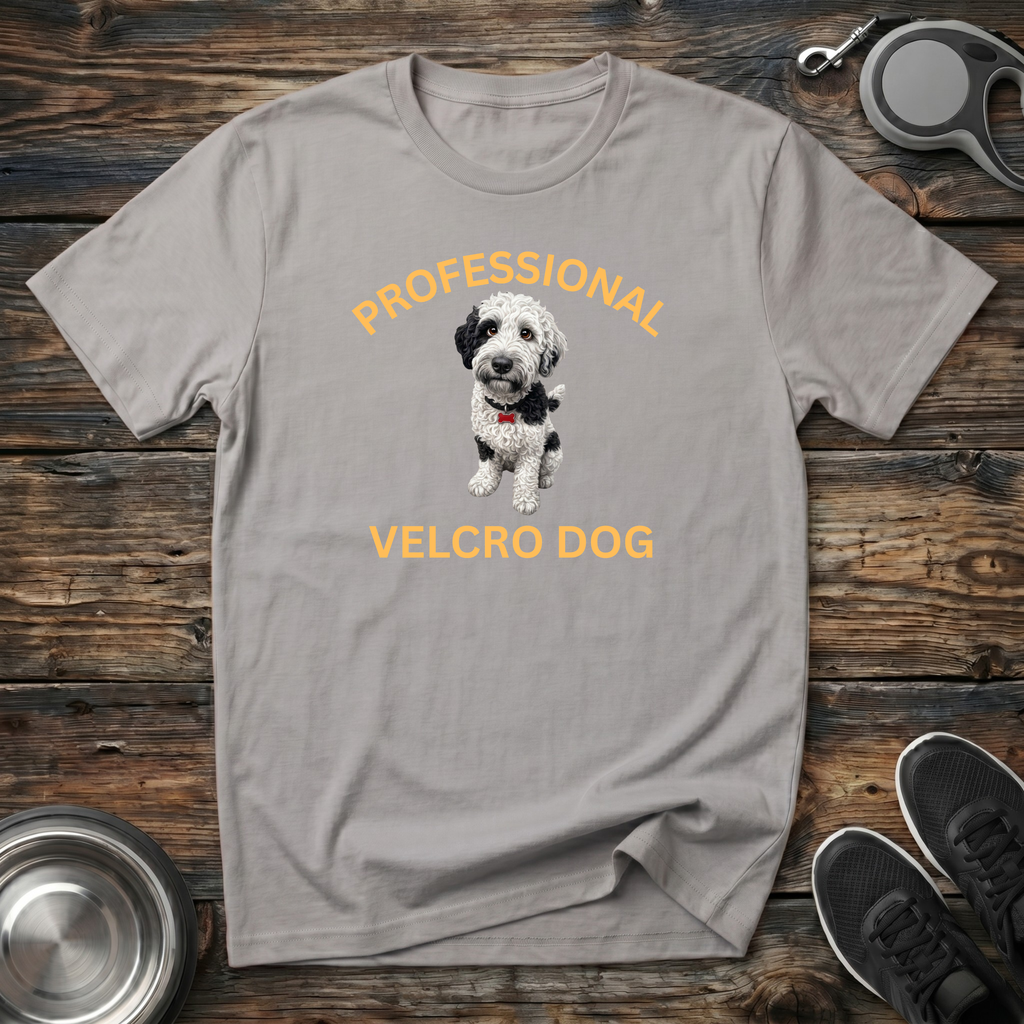 Professional Velcro Dog T-Shirt | Funny Parti Doodle Lover Tee | Doodle Mom Dad Gift