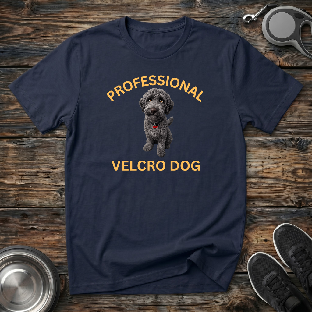 Professional Velcro Dog T-Shirt | Funny Grey Doodle Lover Tee | Doodle Mom Dad Gift