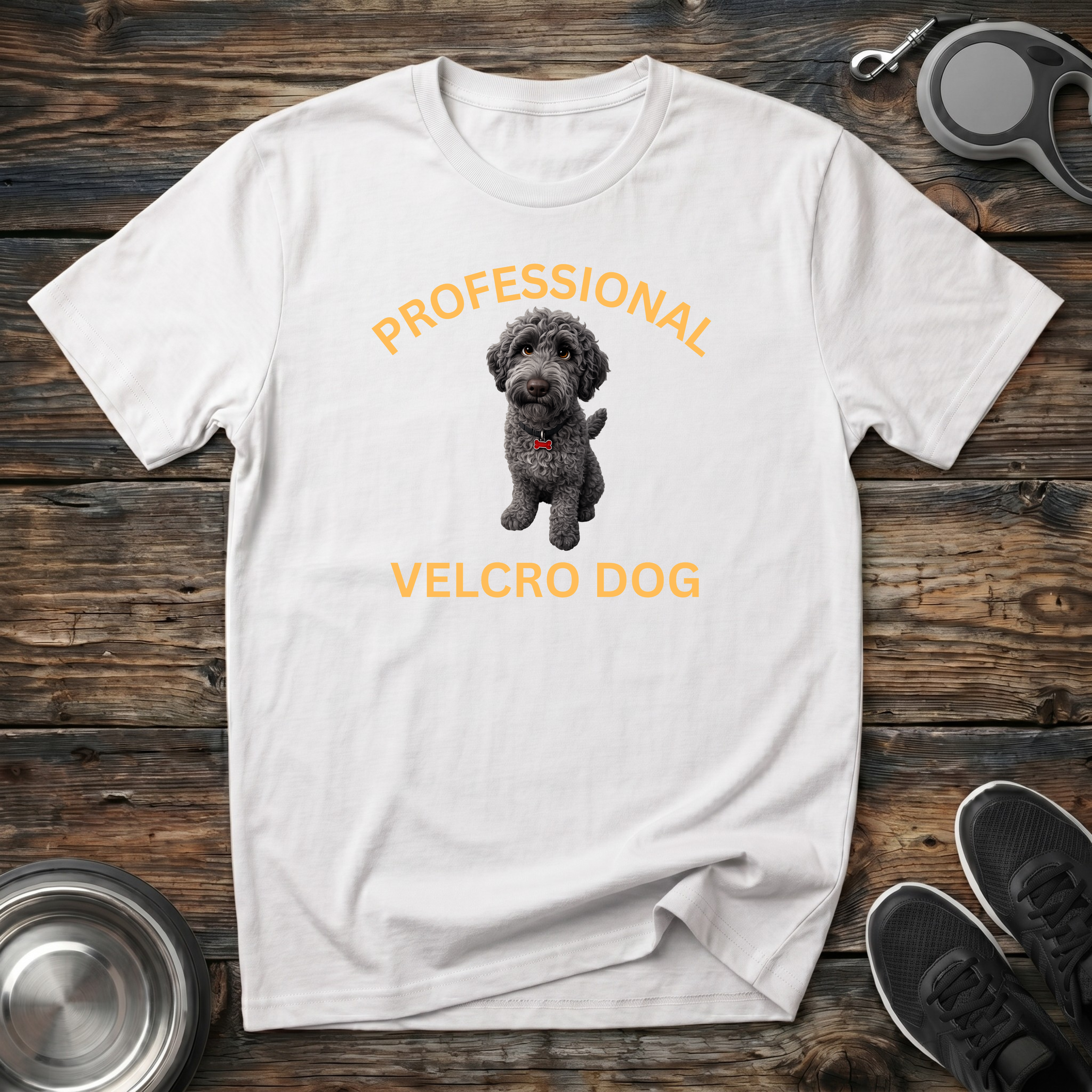 Professional Velcro Dog T-Shirt | Funny Grey Doodle Lover Tee | Doodle Mom Dad Gift