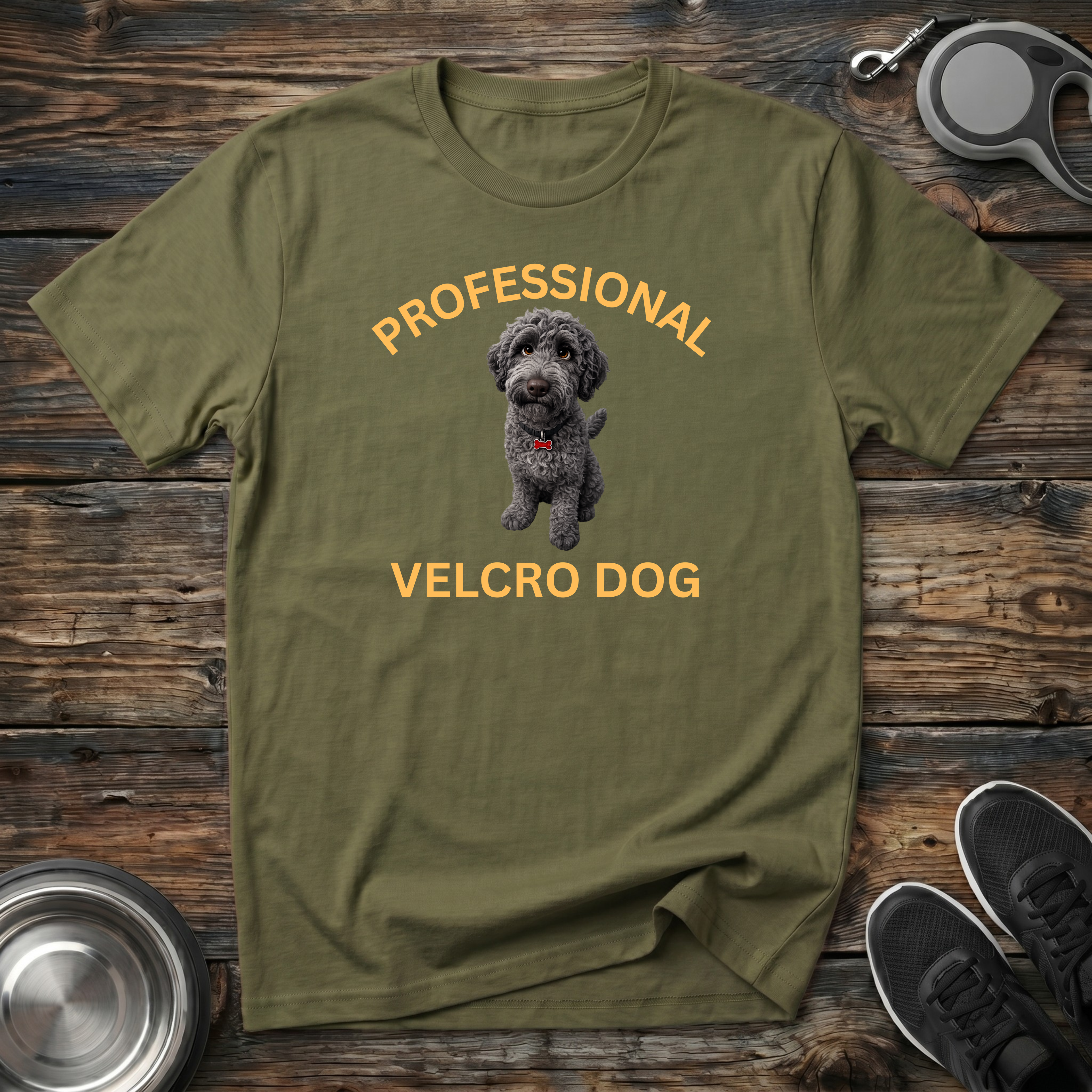 Professional Velcro Dog T-Shirt | Funny Grey Doodle Lover Tee | Doodle Mom Dad Gift
