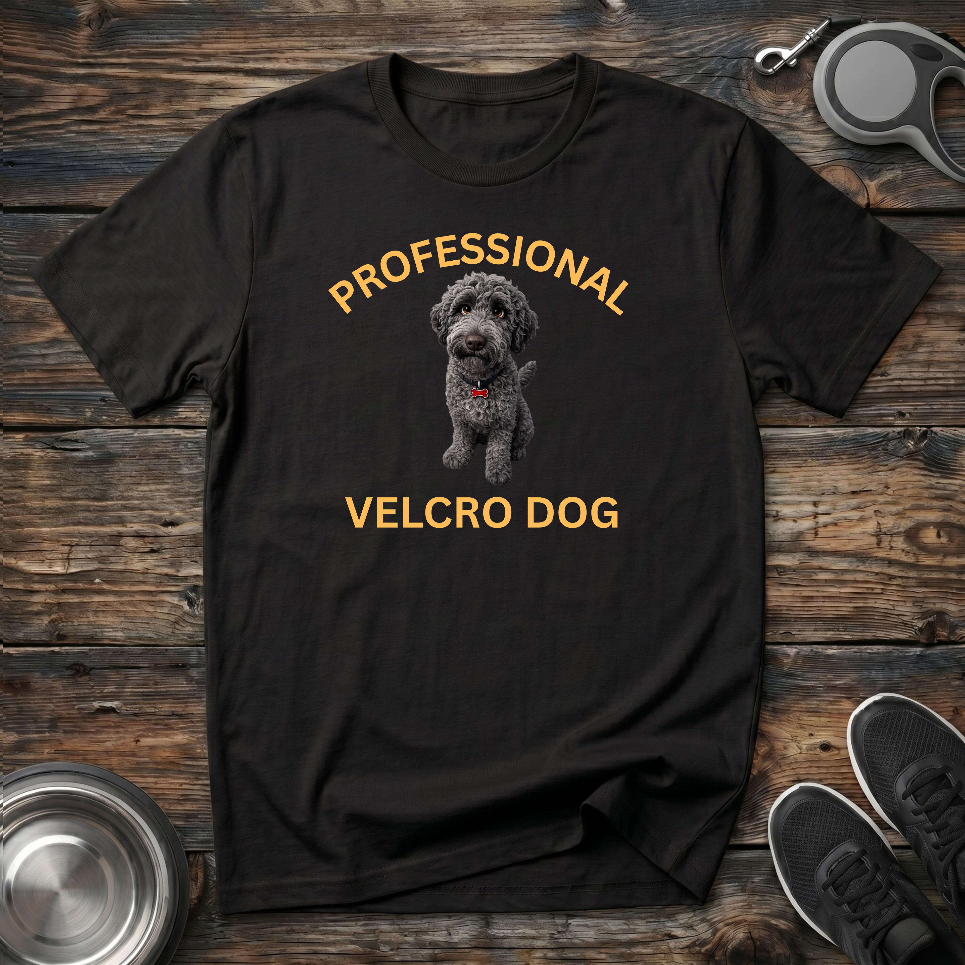 Professional Velcro Dog T-Shirt | Funny Grey Doodle Lover Tee | Doodle Mom Dad Gift