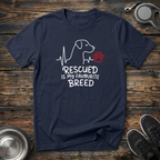 Rescued is My Favourite Breed T-Shirt | Rescue Dog Lover Tee | Adopt Don't Shop Gift