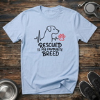 Rescued is My Favourite Breed T-Shirt | Rescue Dog Lover Tee | Adopt Don't Shop Gift