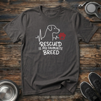 Rescued is My Favourite Breed T-Shirt | Rescue Dog Lover Tee | Adopt Don't Shop Gift