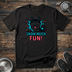Snow Much Fun Funny Husky T-Shirt – Bold Comic Style Siberian Husky Graphic Tee for Husky Lovers & Winter Dog Moms