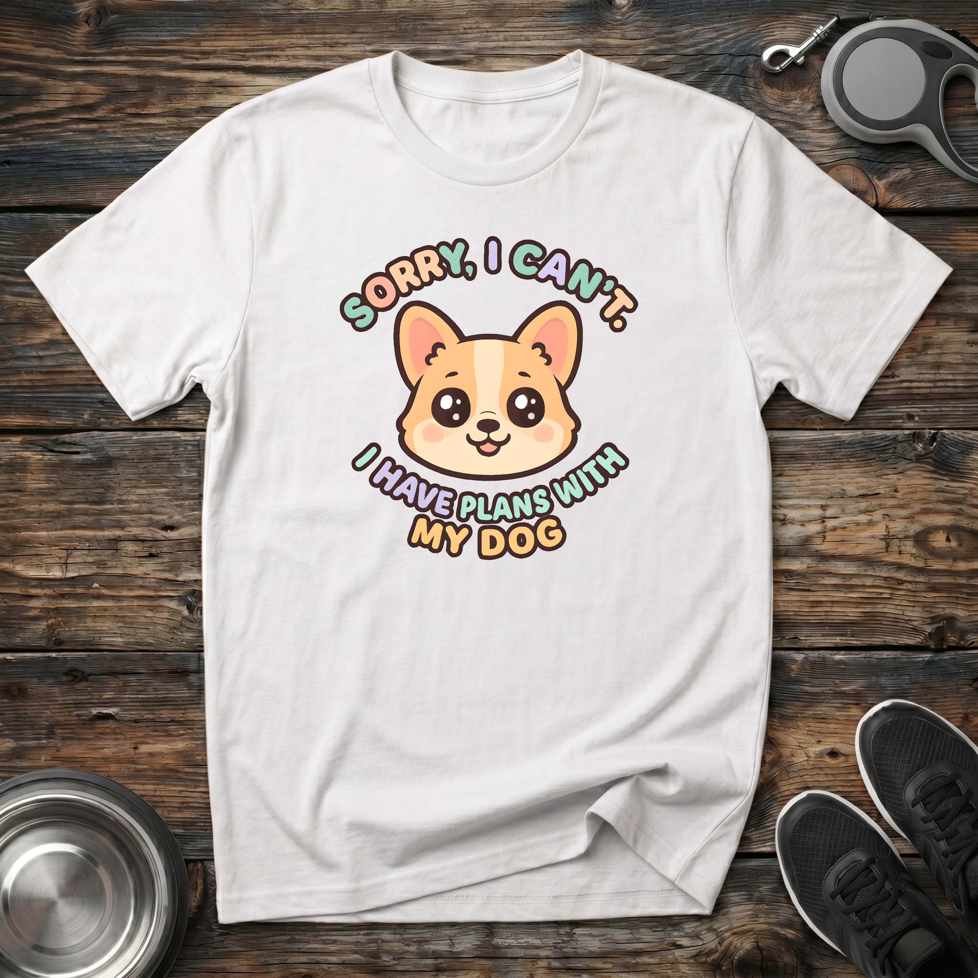 Sorry I Can't I Have Plans With My Dog T-Shirt | Funny Dog Lover Corgi Tee | Dog Mom Gift