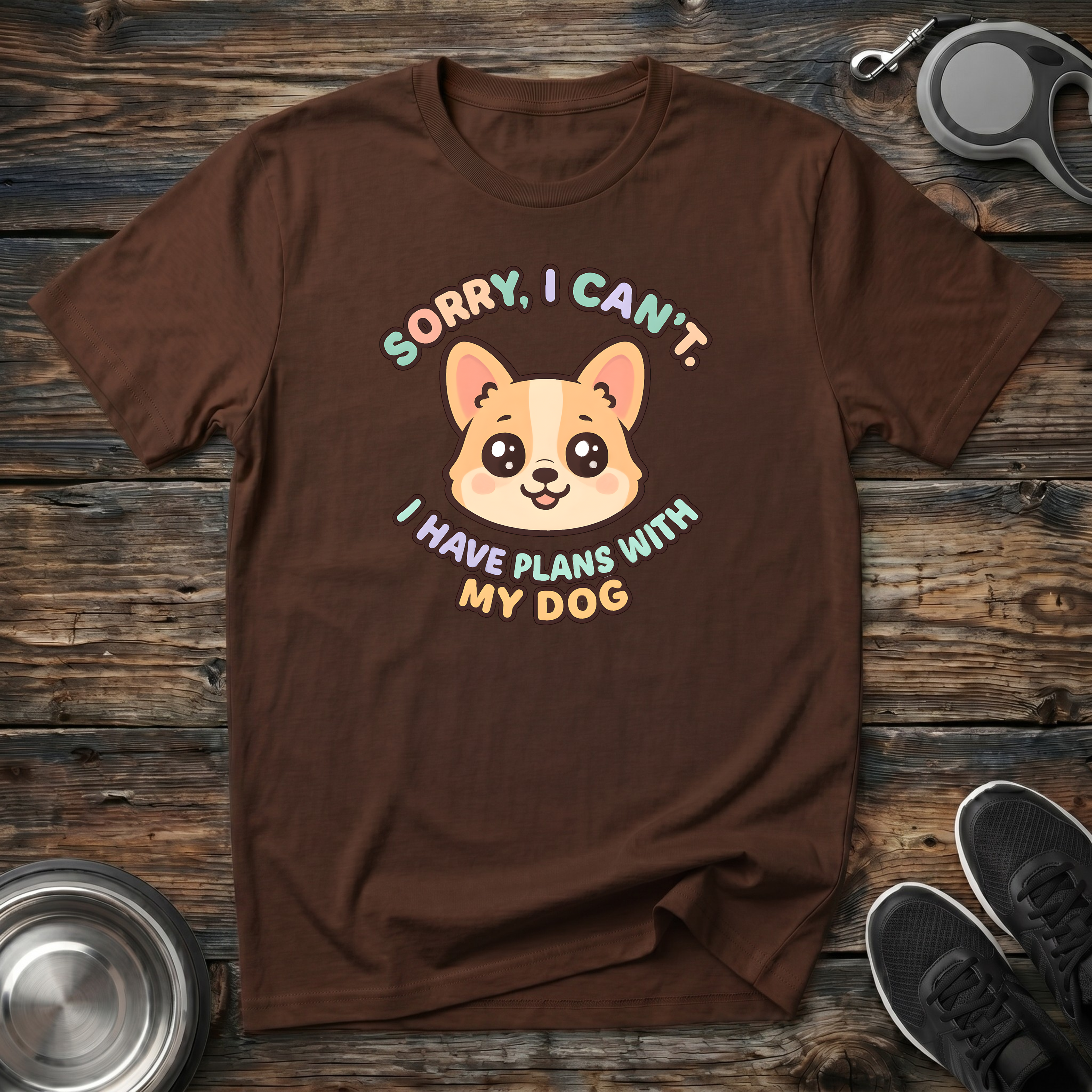 Sorry I Can't I Have Plans With My Dog T-Shirt | Funny Dog Lover Corgi Tee | Dog Mom Gift