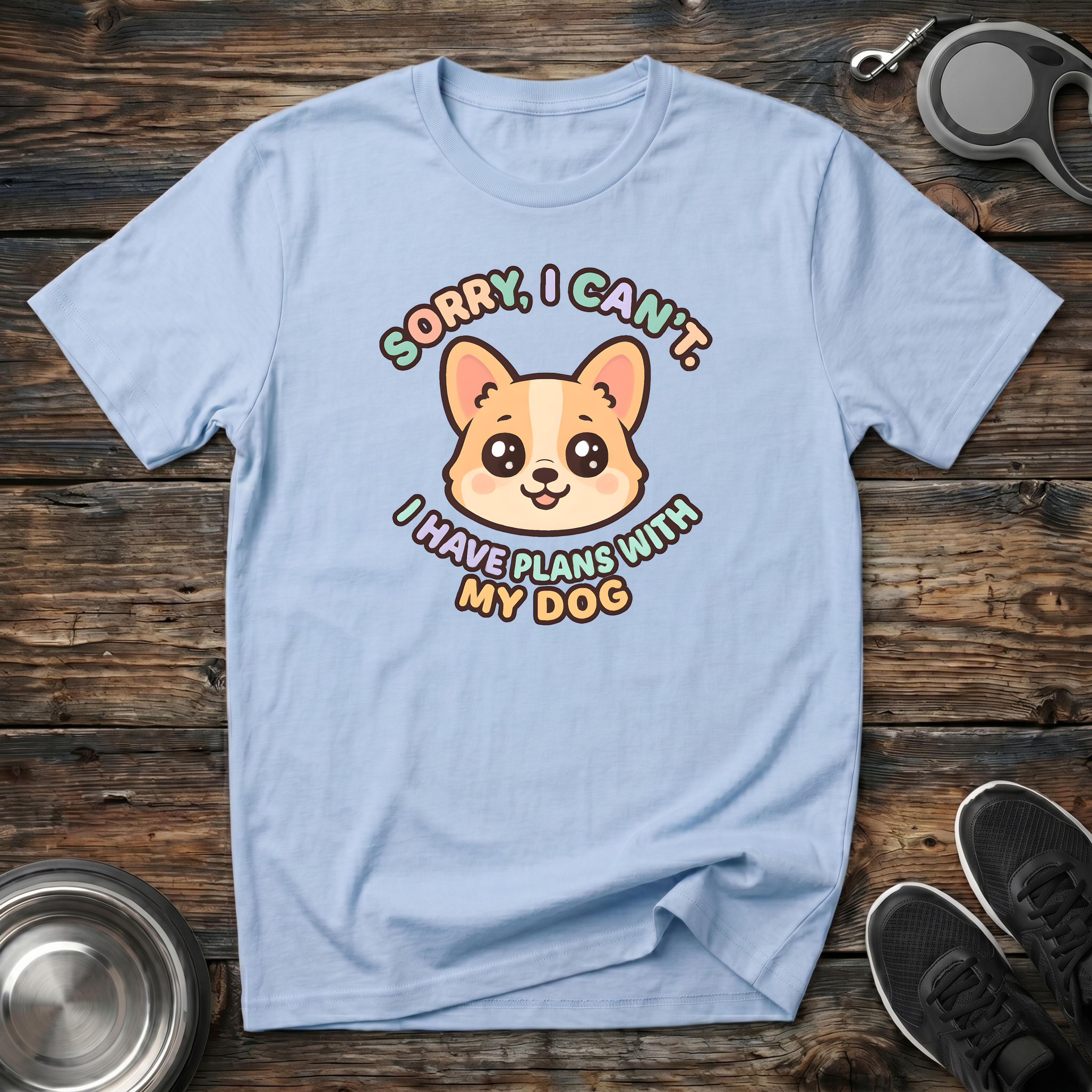 Sorry I Can't I Have Plans With My Dog T-Shirt | Funny Dog Lover Corgi Tee | Dog Mom Gift