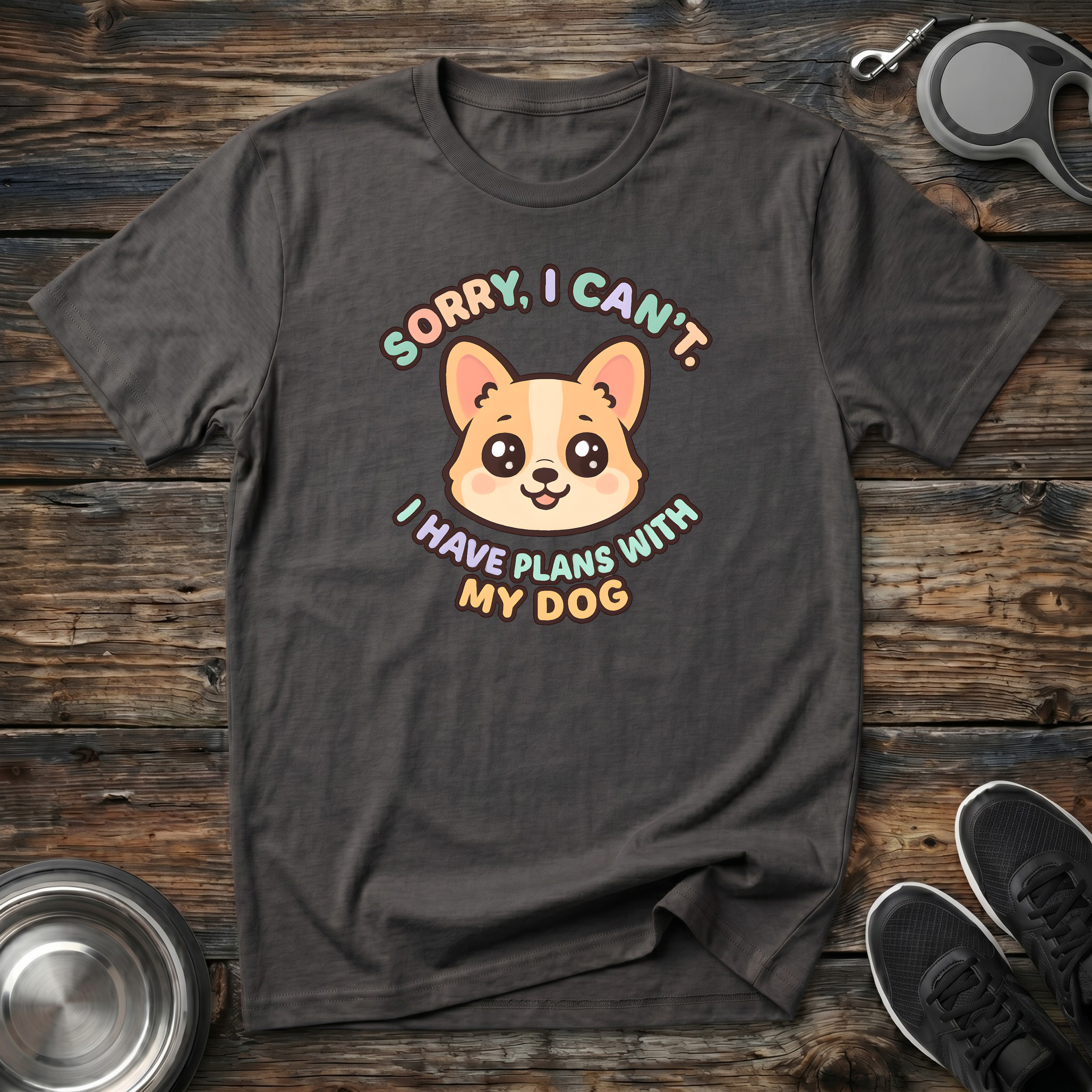 Sorry I Can't I Have Plans With My Dog T-Shirt | Funny Dog Lover Corgi Tee | Dog Mom Gift