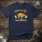 Sorry I'm Late I Was Nap Trapped T-Shirt | Funny Doodle Dog Lover Tee | Dog Mom Gift