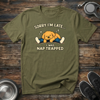 Sorry I'm Late I Was Nap Trapped T-Shirt | Funny Doodle Dog Lover Tee | Dog Mom Gift