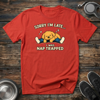 Sorry I'm Late I Was Nap Trapped T-Shirt | Funny Doodle Dog Lover Tee | Dog Mom Gift