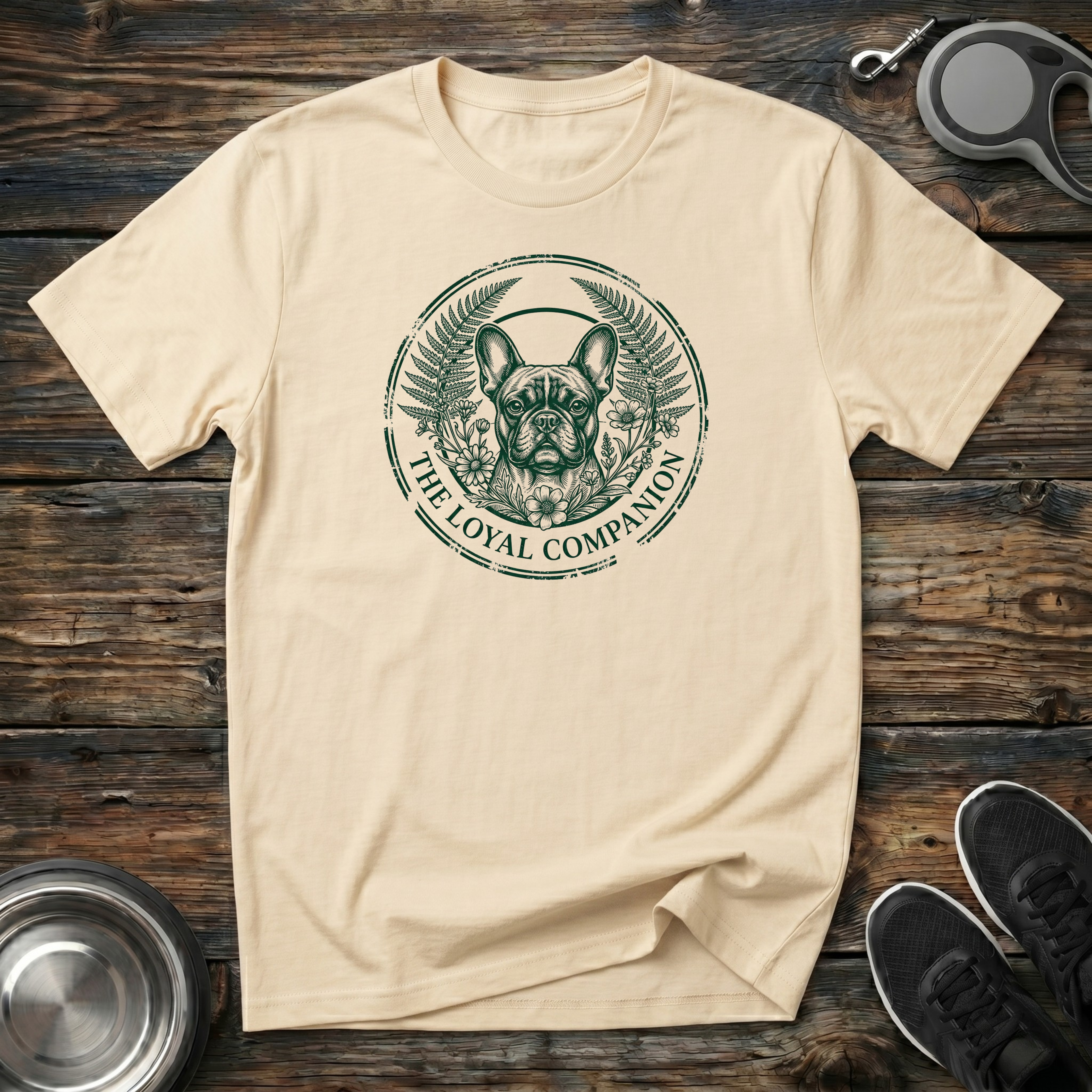 The Loyal Companion T-Shirt | Elegant French Bulldog Tee | Frenchie Mom Dad Gift