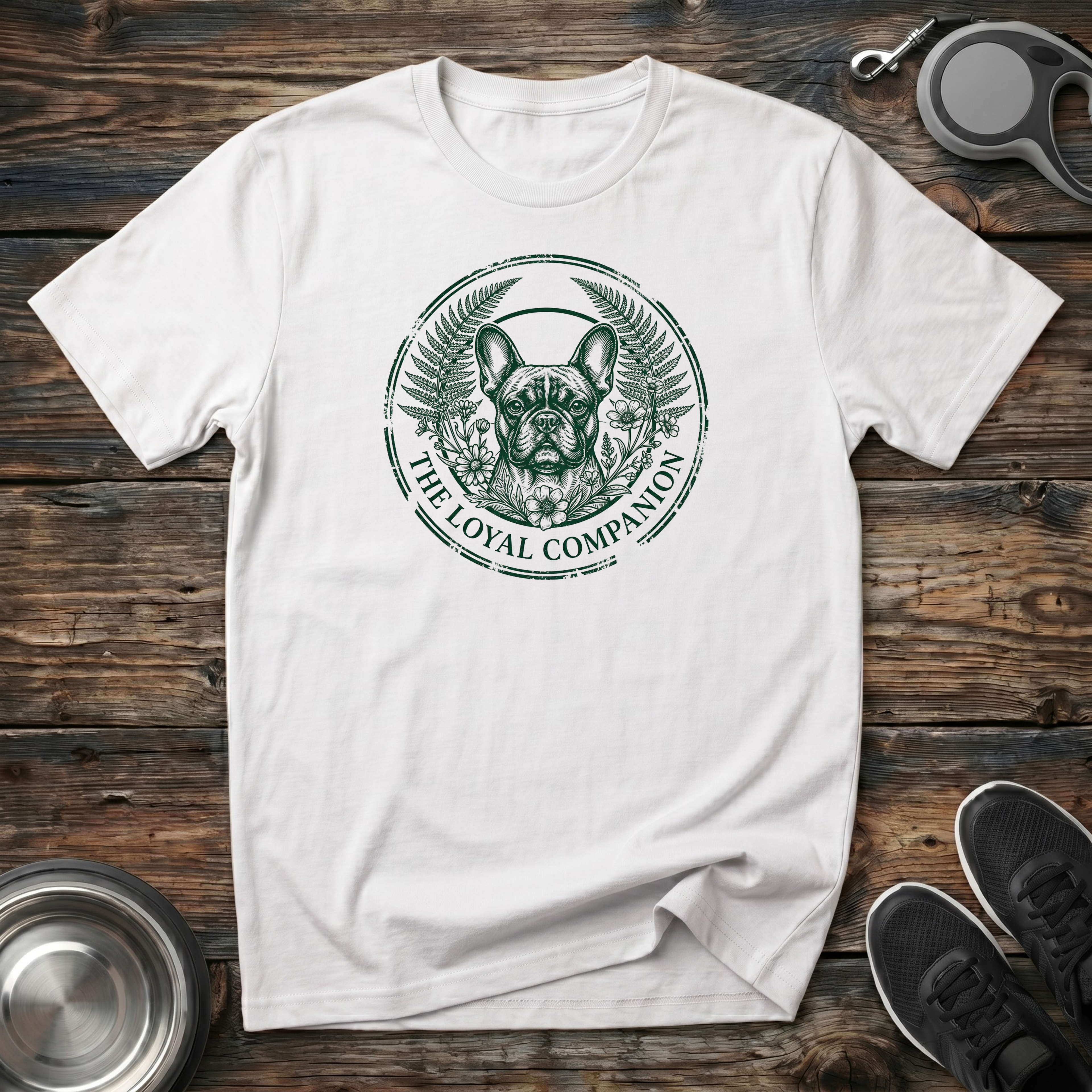 The Loyal Companion T-Shirt | Elegant French Bulldog Tee | Frenchie Mom Dad Gift