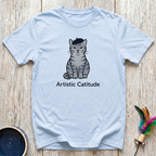 Artistic Catitude T-Shirt | Funny French Cat Lover Tee | Cat Mom Art Lover Gift