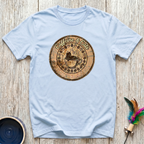 Caffeine & Cats T-Shirt | Vintage Wood Burn Coffee Cat Tee | Cat Mom Coffee Gift