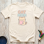 Cat Mom Kawaii Heart Kitty T-Shirt – Cute Cat Mom Graphic Tee for Cat Lovers, Cat Mamas & Feline Obsessed Women