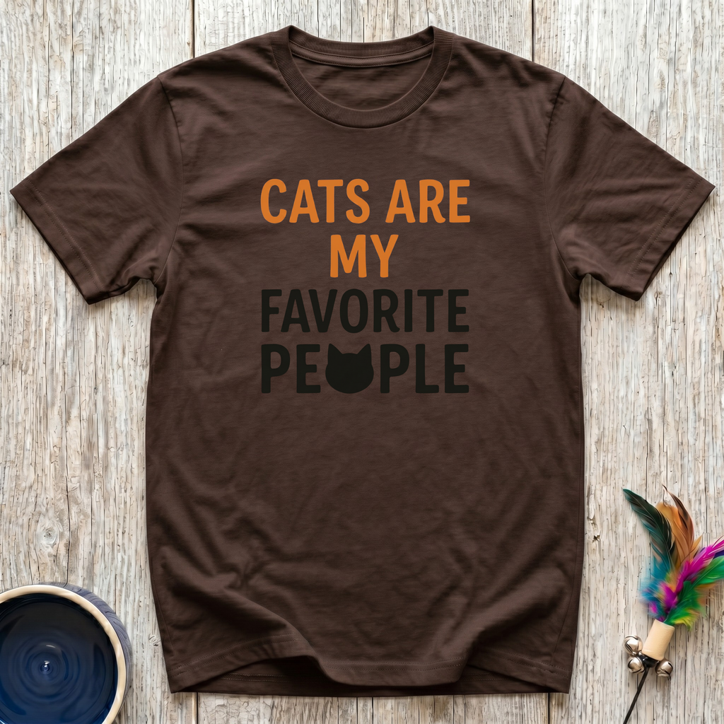 Cats Are My Favorite People T-Shirt | Funny Cat Lover Bold Tee | Cat Mom Gift