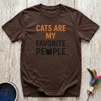 Cats Are My Favorite People T-Shirt | Funny Cat Lover Bold Tee | Cat Mom Gift