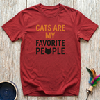 Cats Are My Favorite People T-Shirt | Funny Cat Lover Bold Tee | Cat Mom Gift