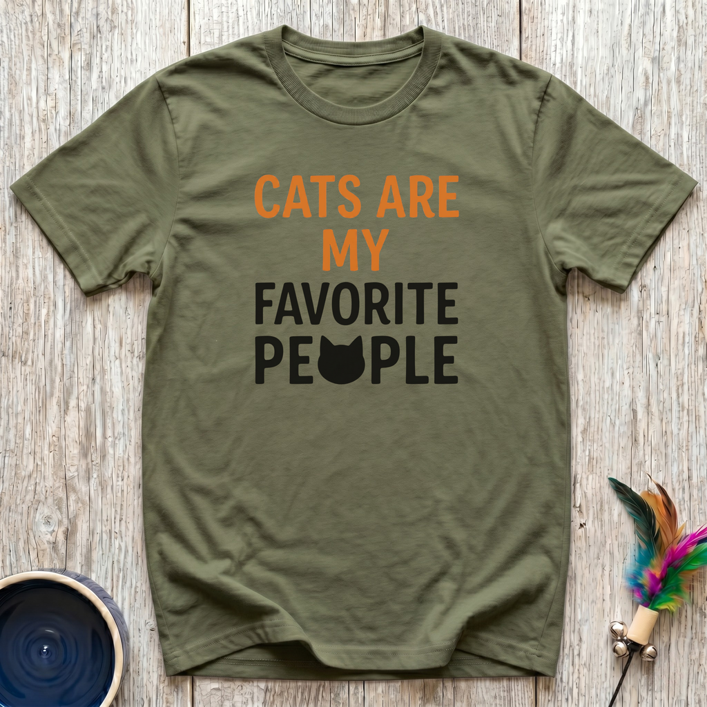 Cats Are My Favorite People T-Shirt | Funny Cat Lover Bold Tee | Cat Mom Gift