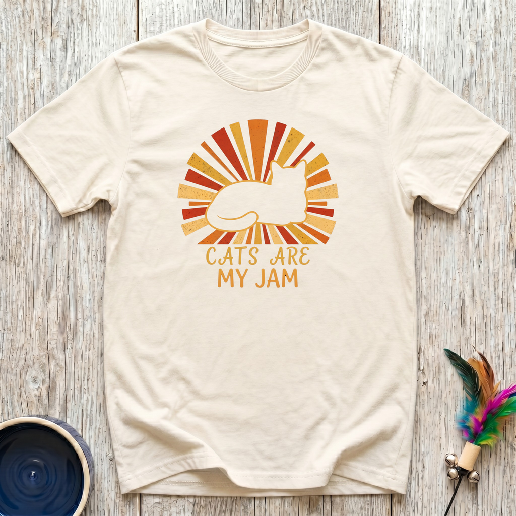 Cats Are My Jam T-Shirt | Funny Retro Cat Lover Tee | Cat Mom Dad Boho Gift