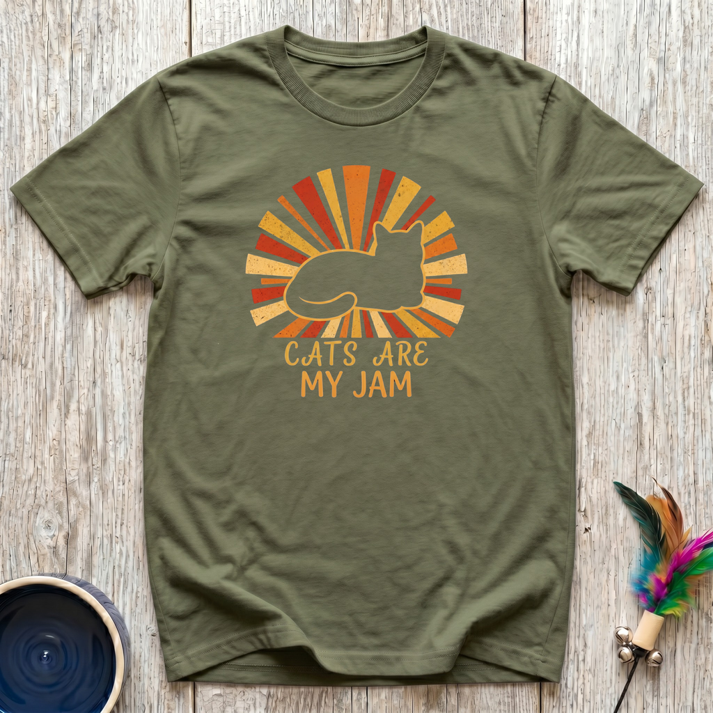 Cats Are My Jam T-Shirt | Funny Retro Cat Lover Tee | Cat Mom Dad Boho Gift