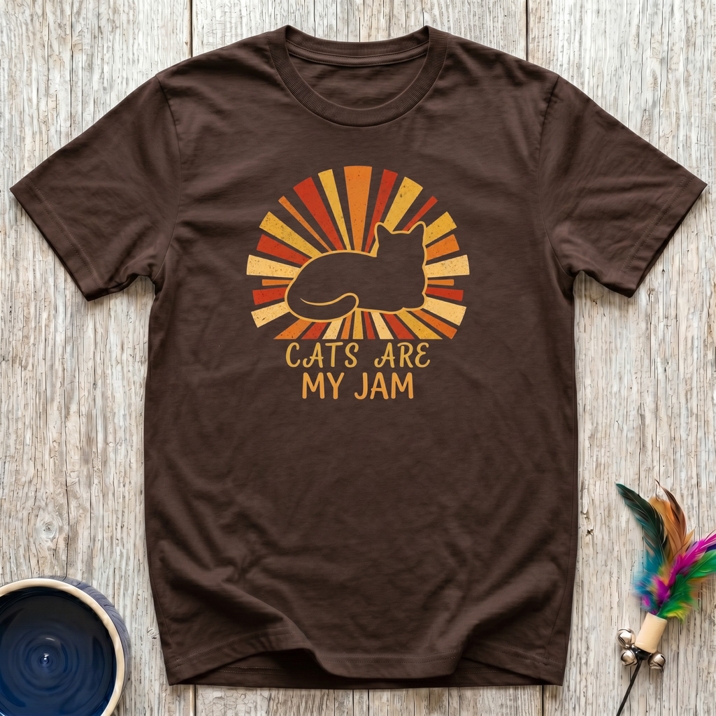 Cats Are My Jam T-Shirt | Funny Retro Cat Lover Tee | Cat Mom Dad Boho Gift