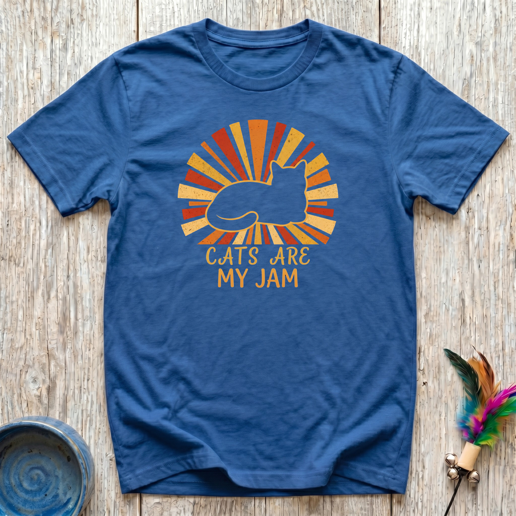 Cats Are My Jam T-Shirt | Funny Retro Cat Lover Tee | Cat Mom Dad Boho Gift