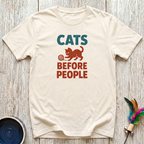 Cats Before People Funny Cat Lover T-Shirt – Bold Retro Cat Graphic Tee for Cat Moms & Introverts Who Love Cats