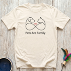 Pets Are Family T-Shirt | Elegant Dog Cat Lover Tee | Pet Mom Dad Minimalist Gift