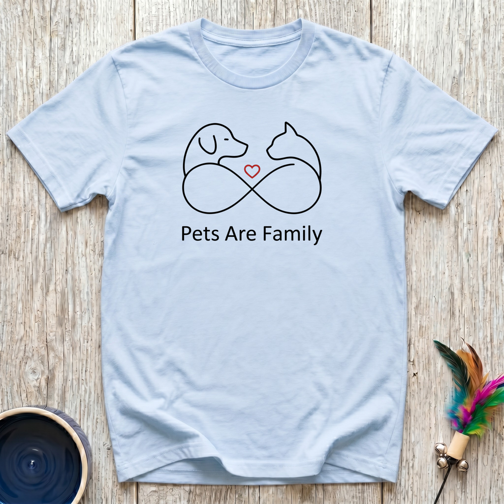 Pets Are Family T-Shirt | Elegant Dog Cat Lover Tee | Pet Mom Dad Minimalist Gift