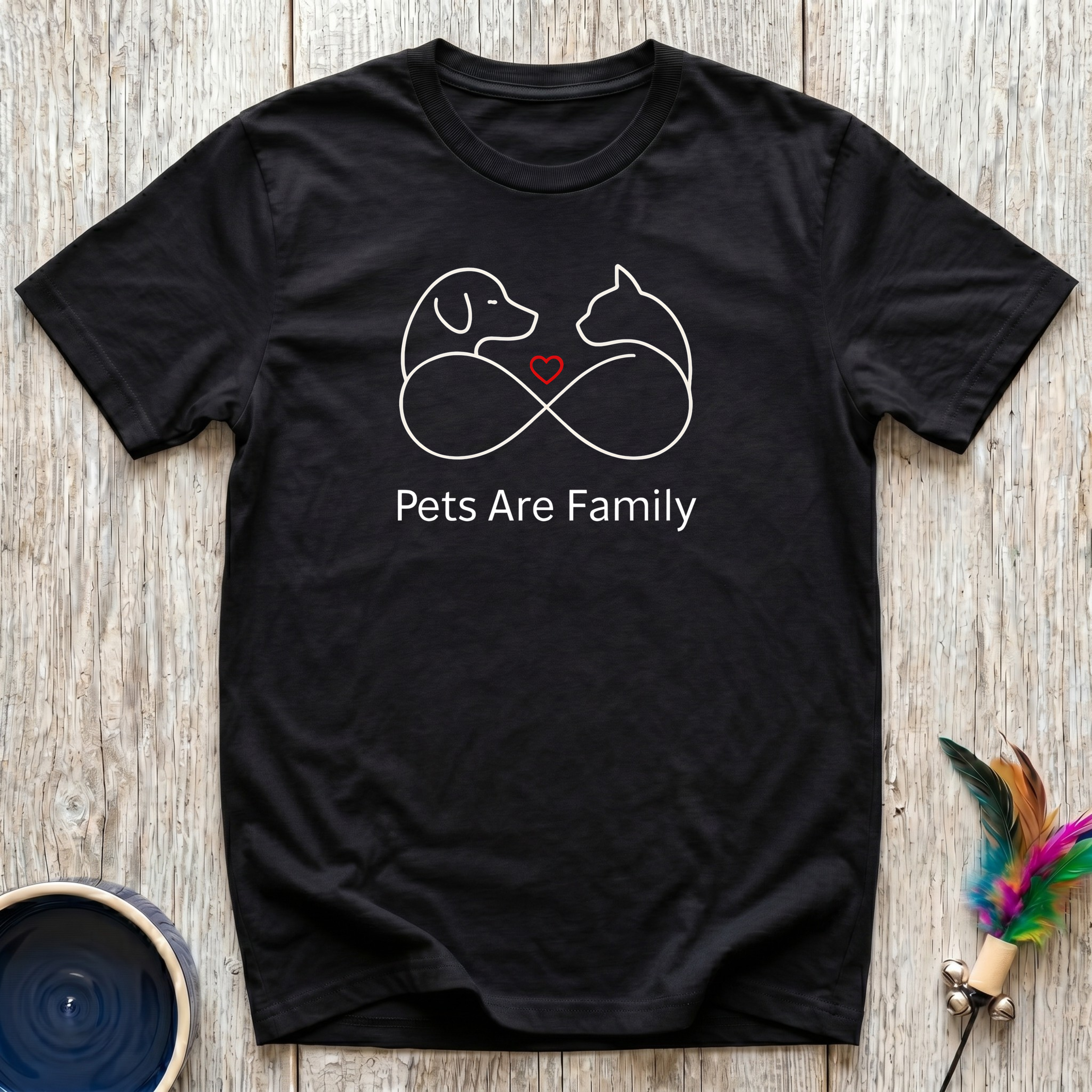 Pets Are Family T-Shirt | Elegant Dog Cat Lover Tee | Pet Mom Dad Minimalist Gift