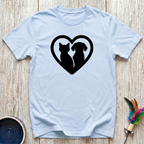 Cat & Dog Heart T-Shirt | Cute Pet Lover Tee | Dog Mom Cat Mom Best Friend Gift