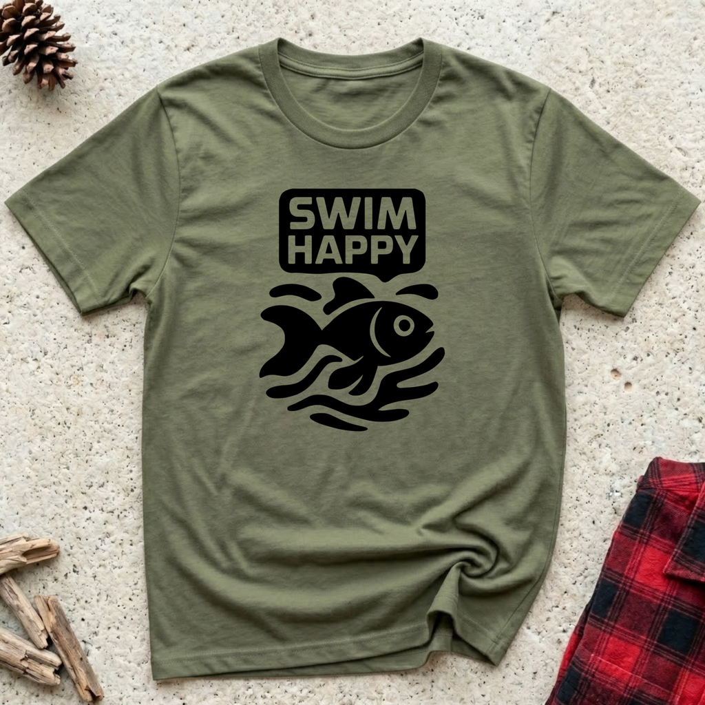 Swim Happy T-Shirt | Funny Fish Lover Tee | Aquarium Owner Ocean Swimmer Gift