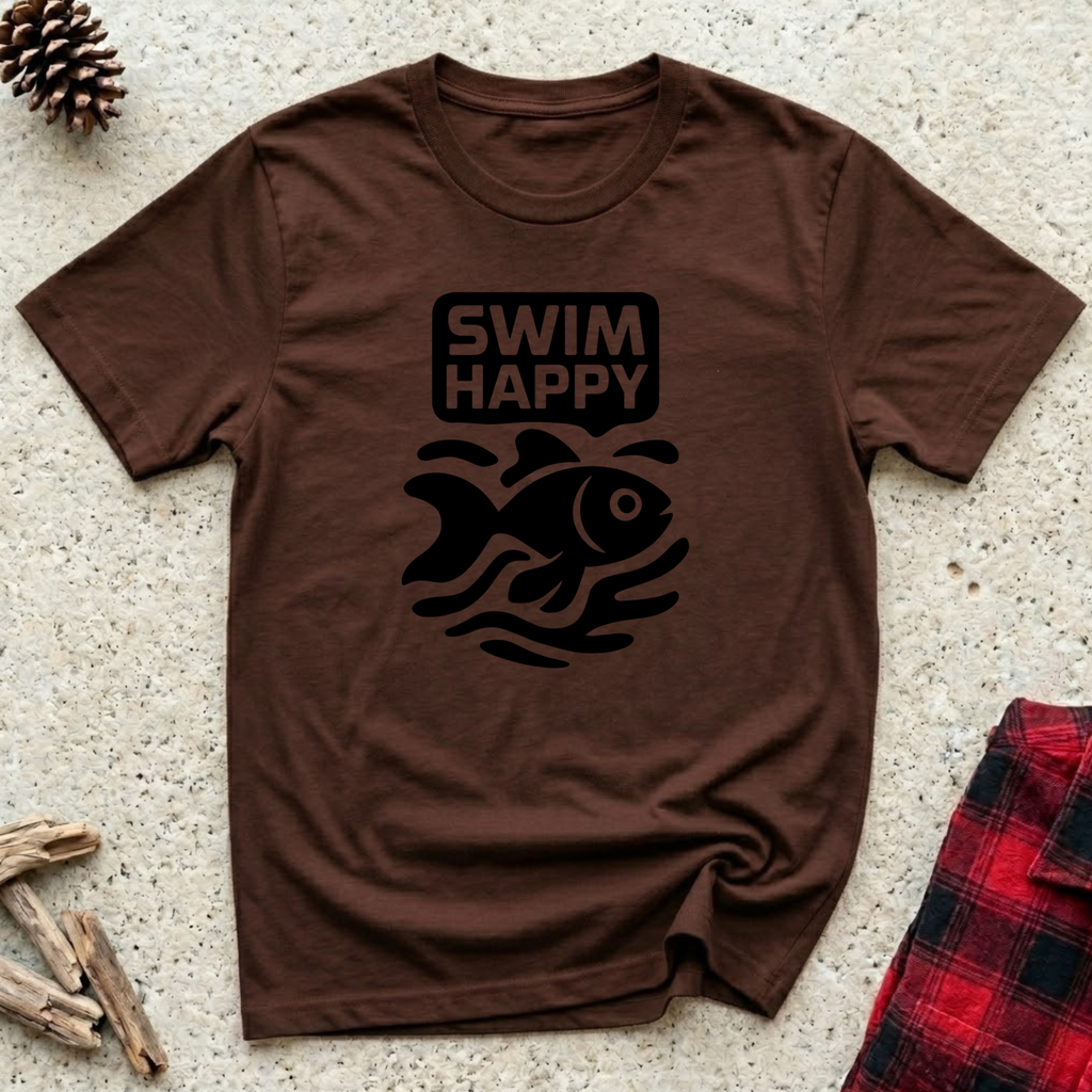 Swim Happy T-Shirt | Funny Fish Lover Tee | Aquarium Owner Ocean Swimmer Gift