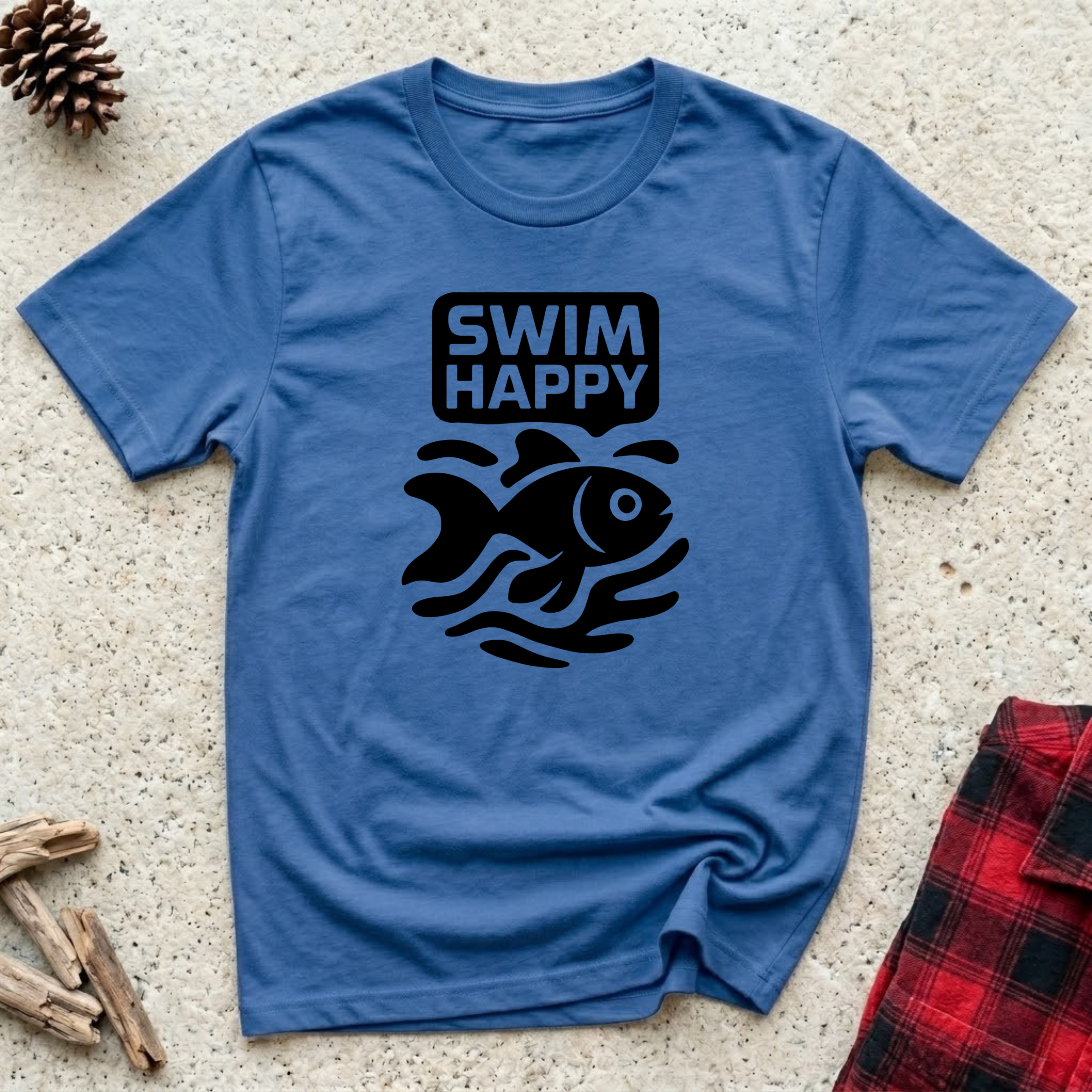 Swim Happy T-Shirt | Funny Fish Lover Tee | Aquarium Owner Ocean Swimmer Gift