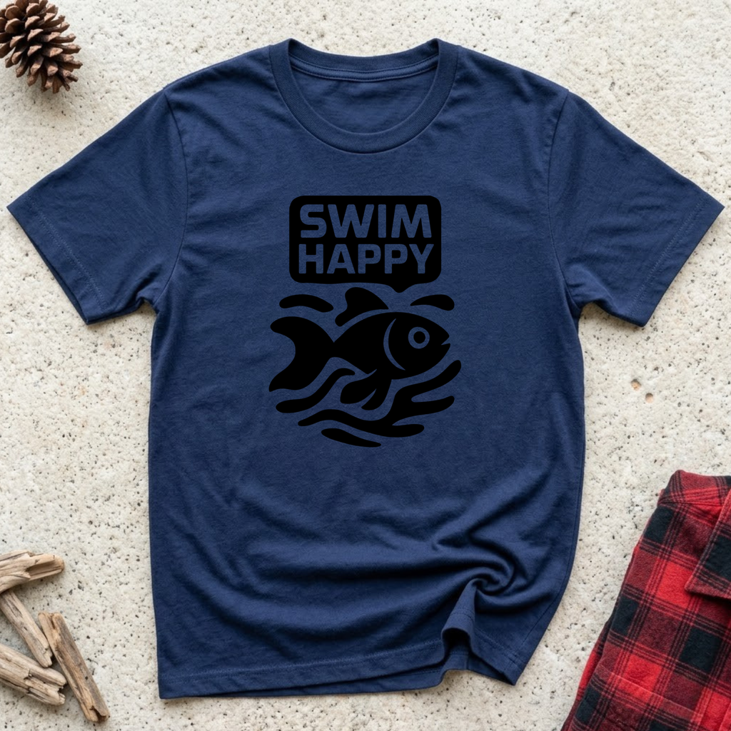 Swim Happy T-Shirt | Funny Fish Lover Tee | Aquarium Owner Ocean Swimmer Gift