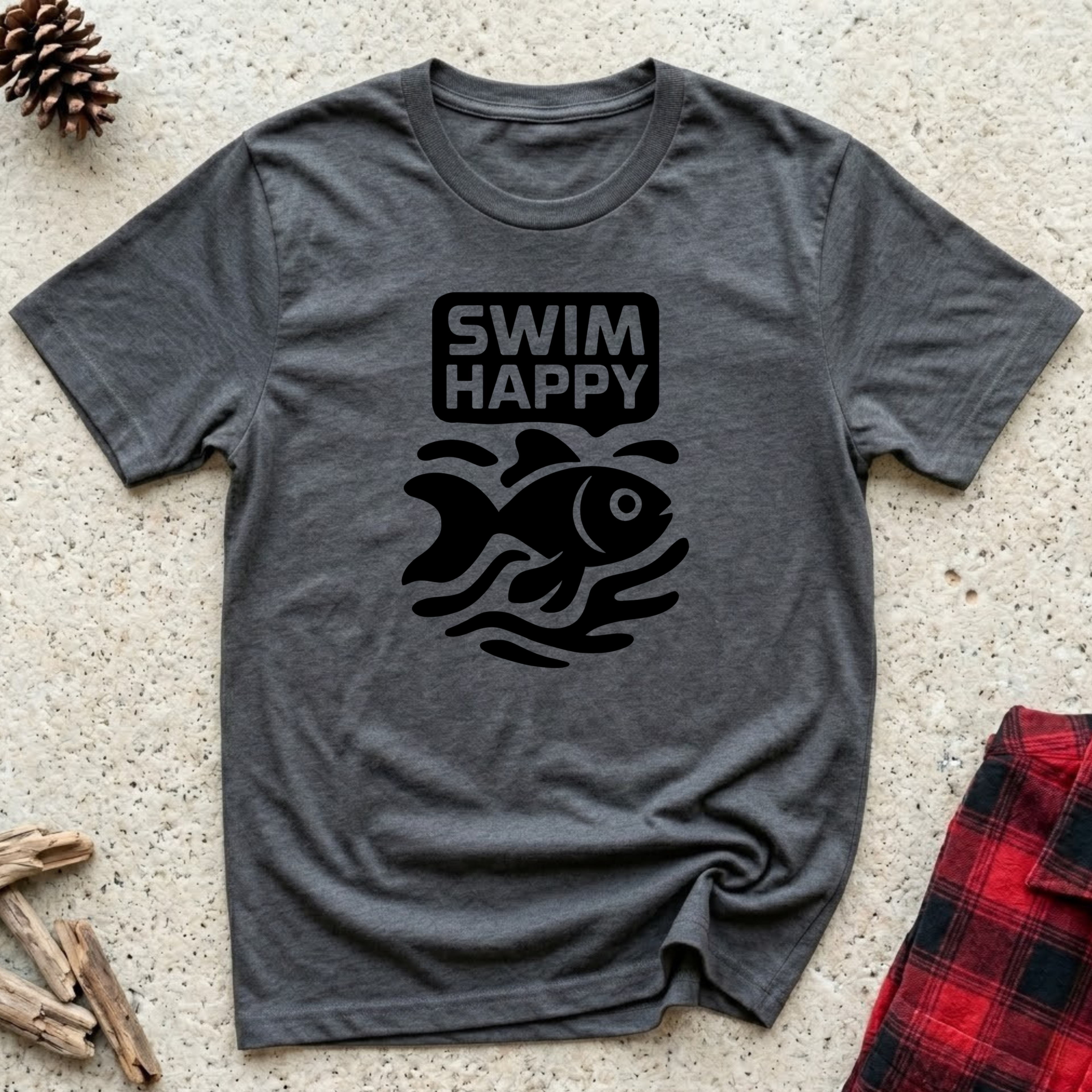 Swim Happy T-Shirt | Funny Fish Lover Tee | Aquarium Owner Ocean Swimmer Gift