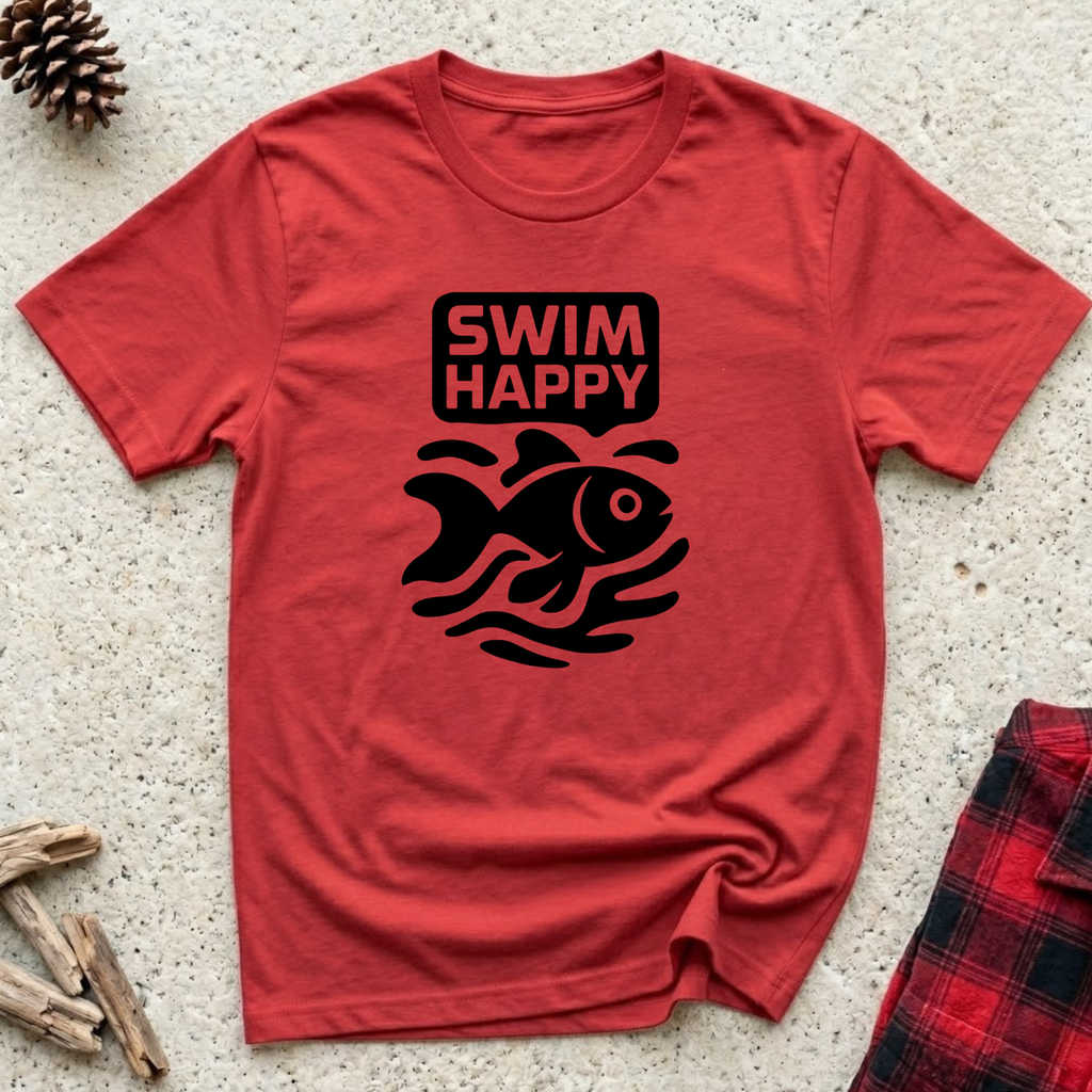 Swim Happy T-Shirt | Funny Fish Lover Tee | Aquarium Owner Ocean Swimmer Gift