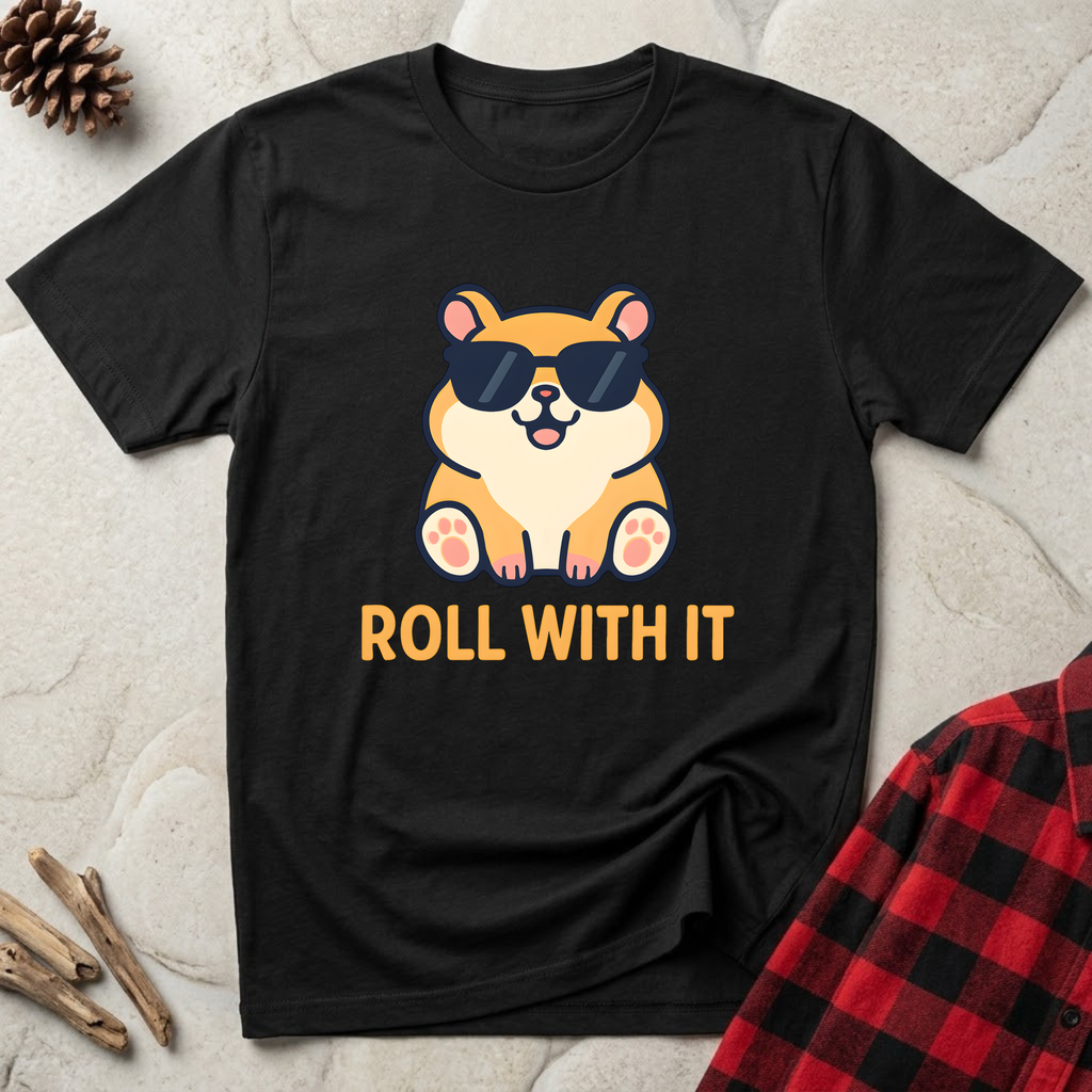 Roll With It T-Shirt | Funny Corgi Dog Lover Tee | Cute Dog Mom Dad Gift