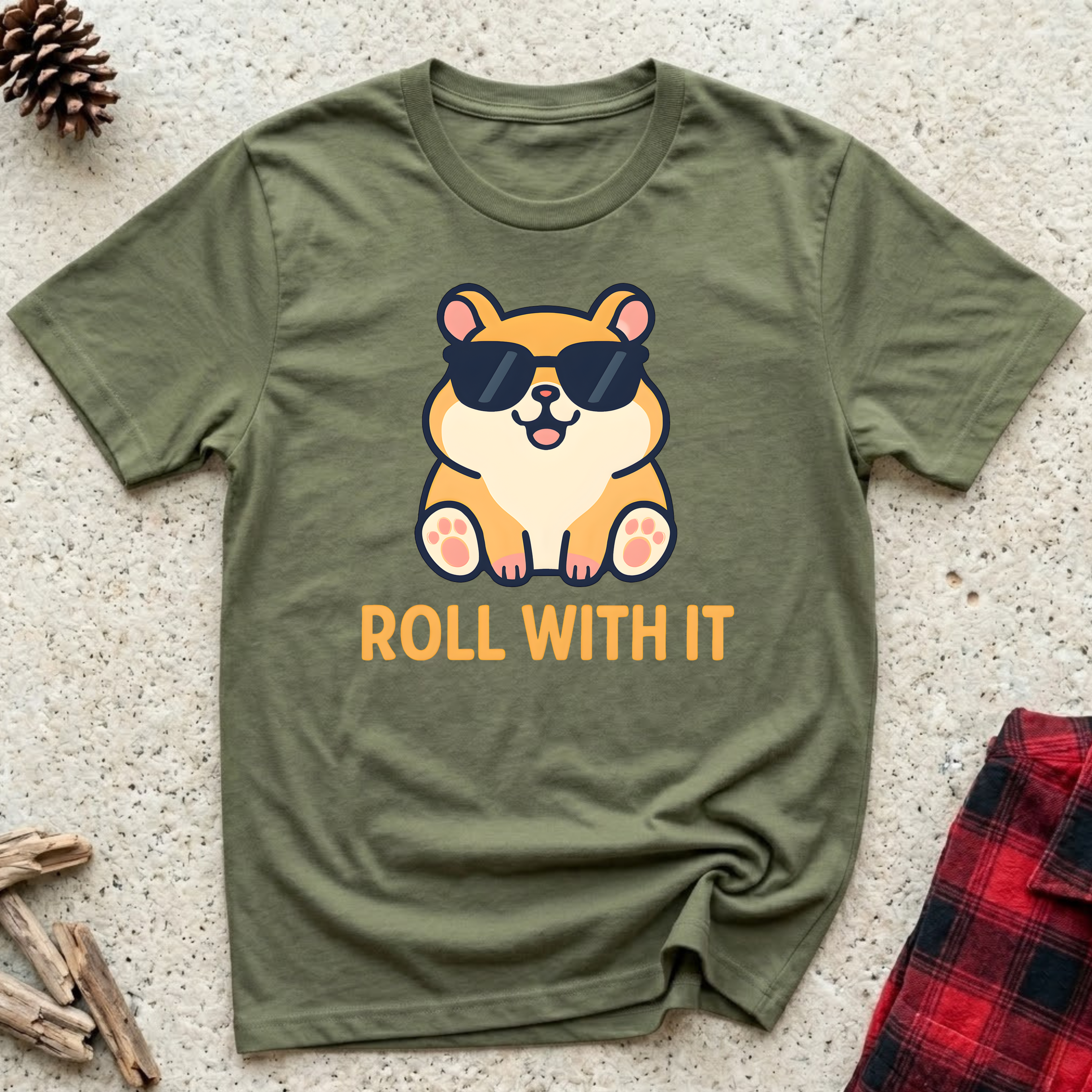 Roll With It T-Shirt | Funny Corgi Dog Lover Tee | Cute Dog Mom Dad Gift