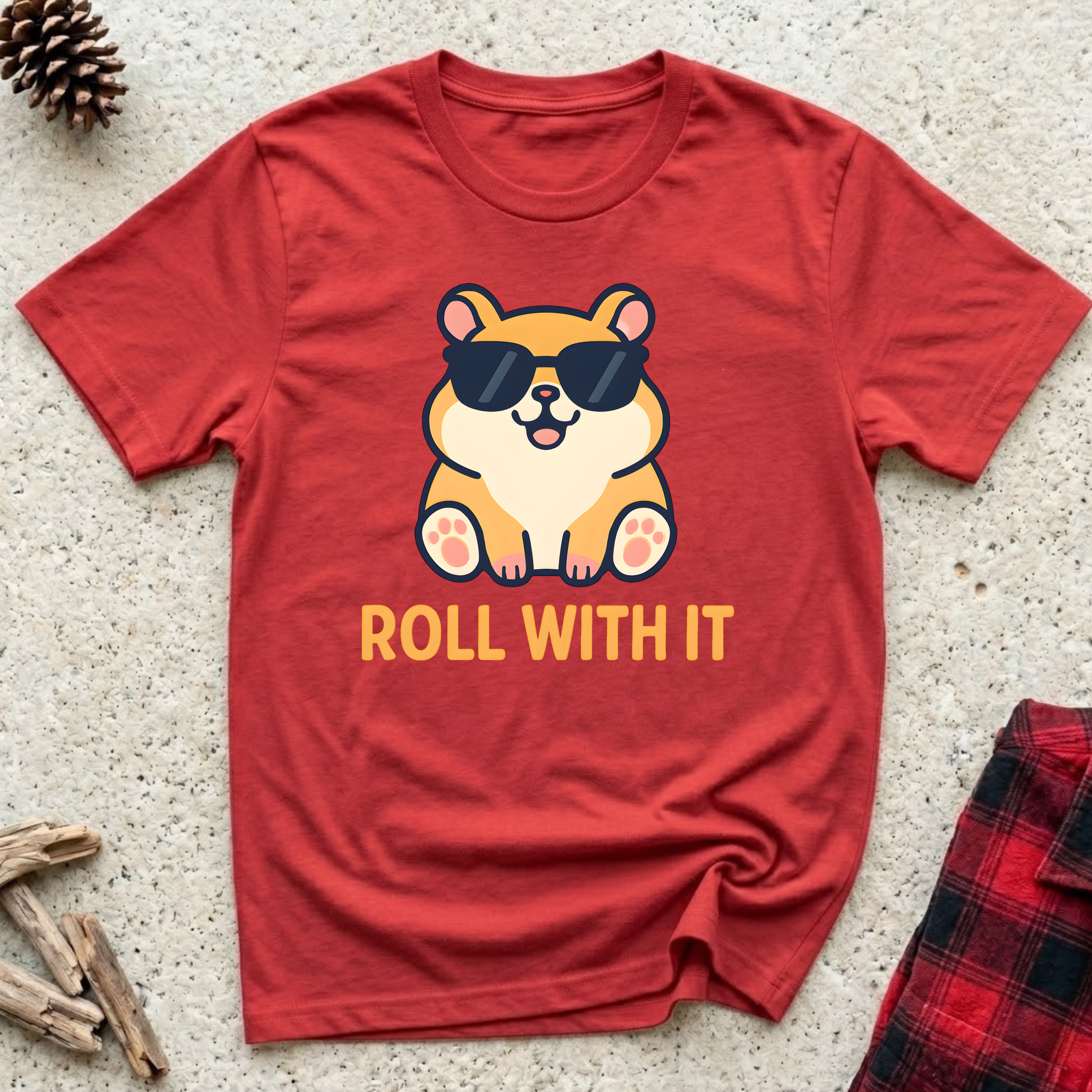 Roll With It T-Shirt | Funny Corgi Dog Lover Tee | Cute Dog Mom Dad Gift