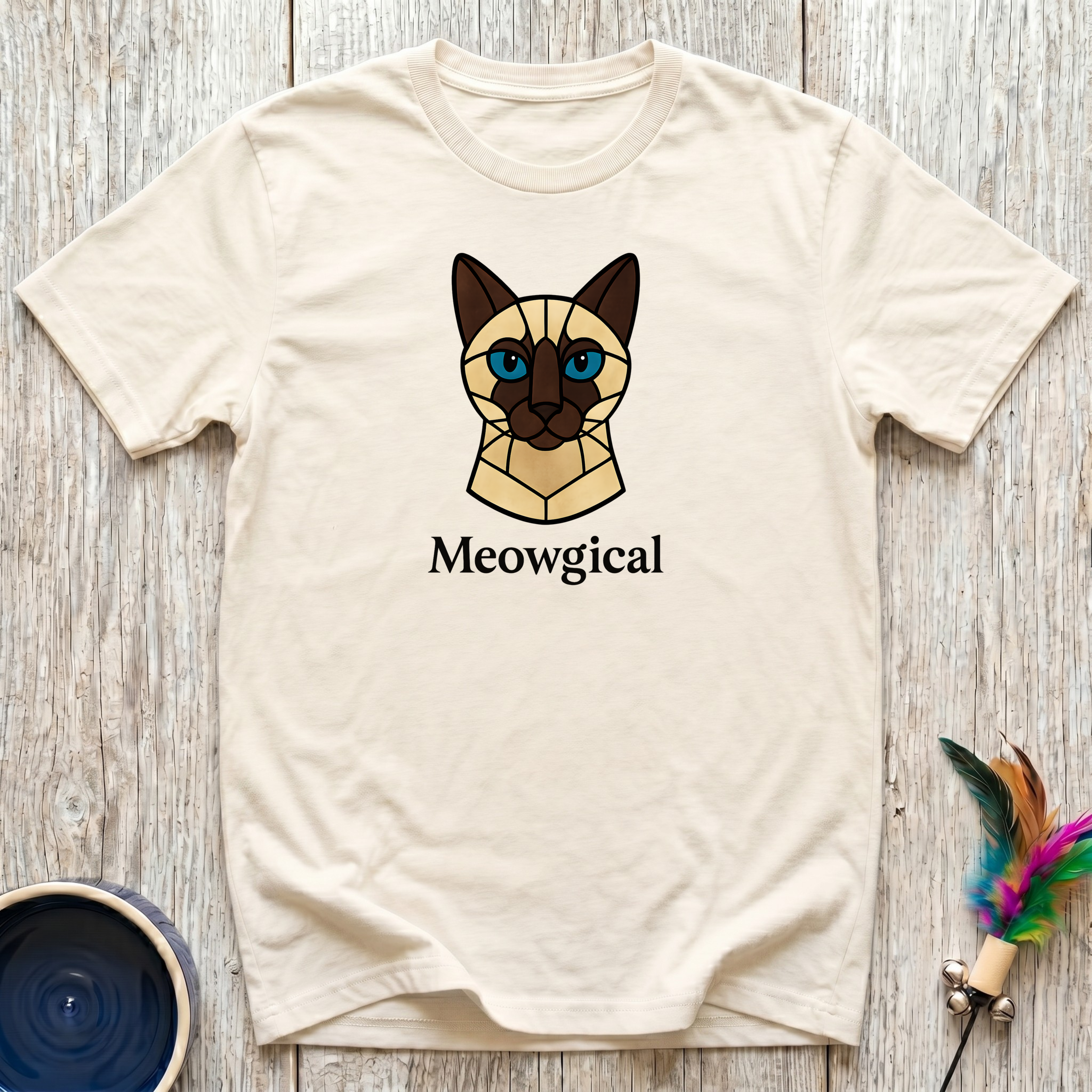 Meowgical T-Shirt | Funny Siamese Cat Lover Tee | Geometric Cat Mom Gift