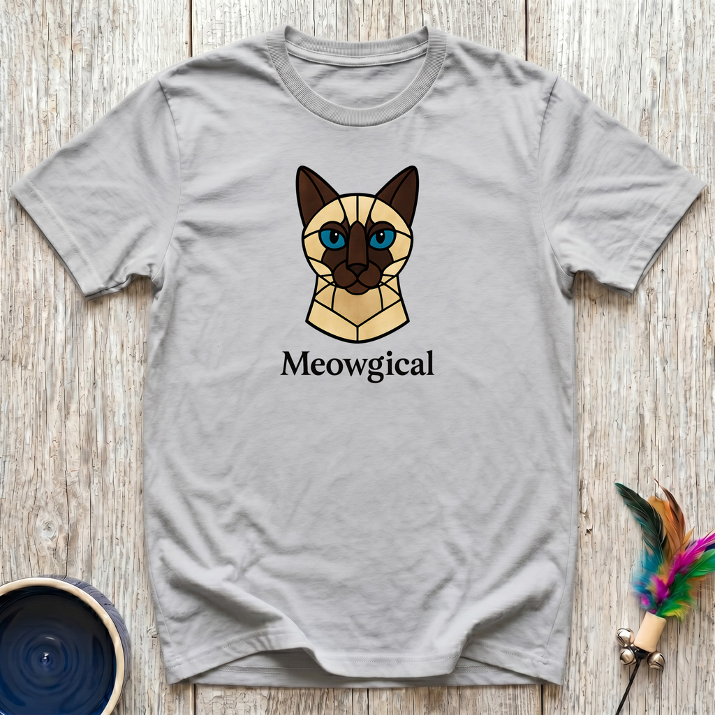 Meowgical T-Shirt | Funny Siamese Cat Lover Tee | Geometric Cat Mom Gift