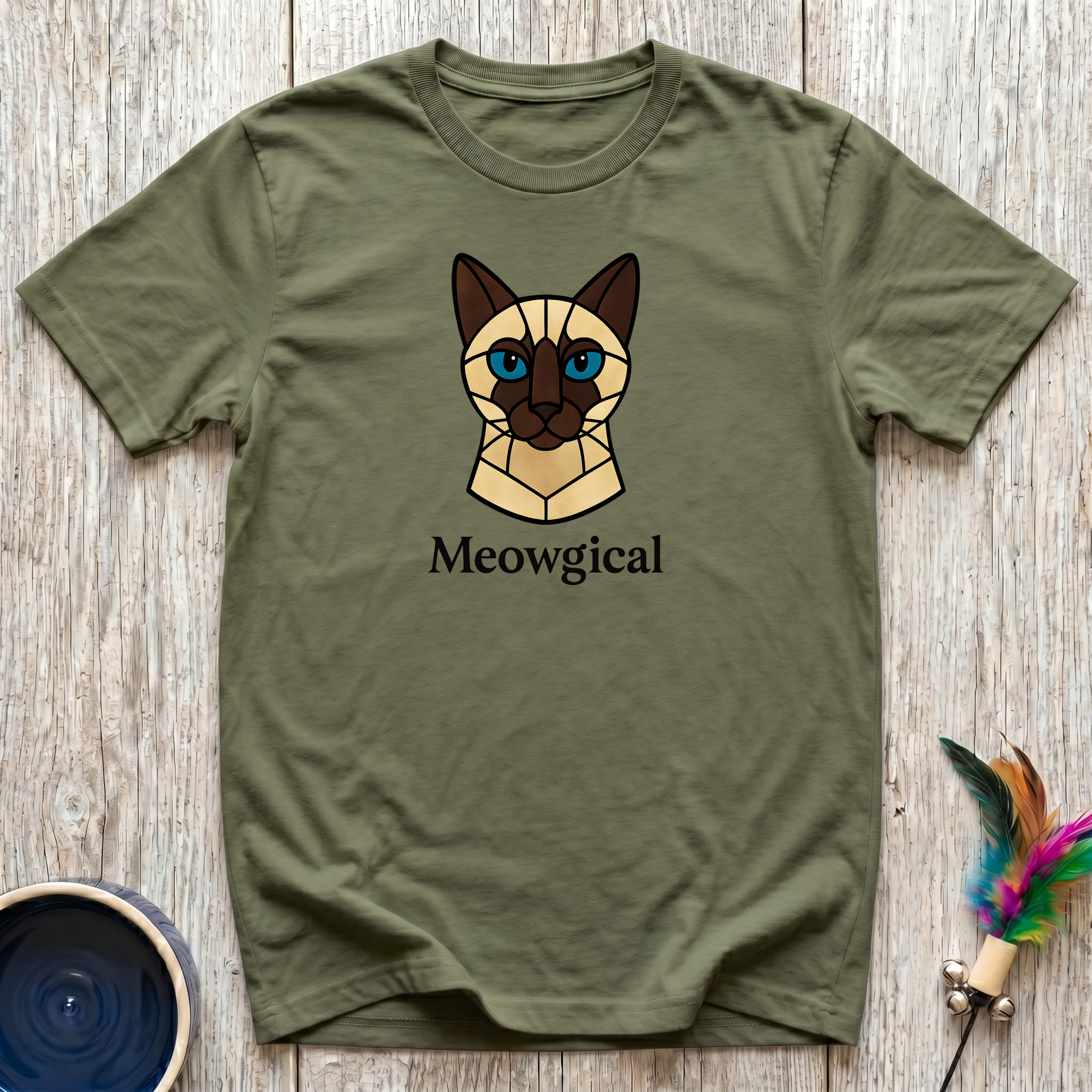 Meowgical T-Shirt | Funny Siamese Cat Lover Tee | Geometric Cat Mom Gift